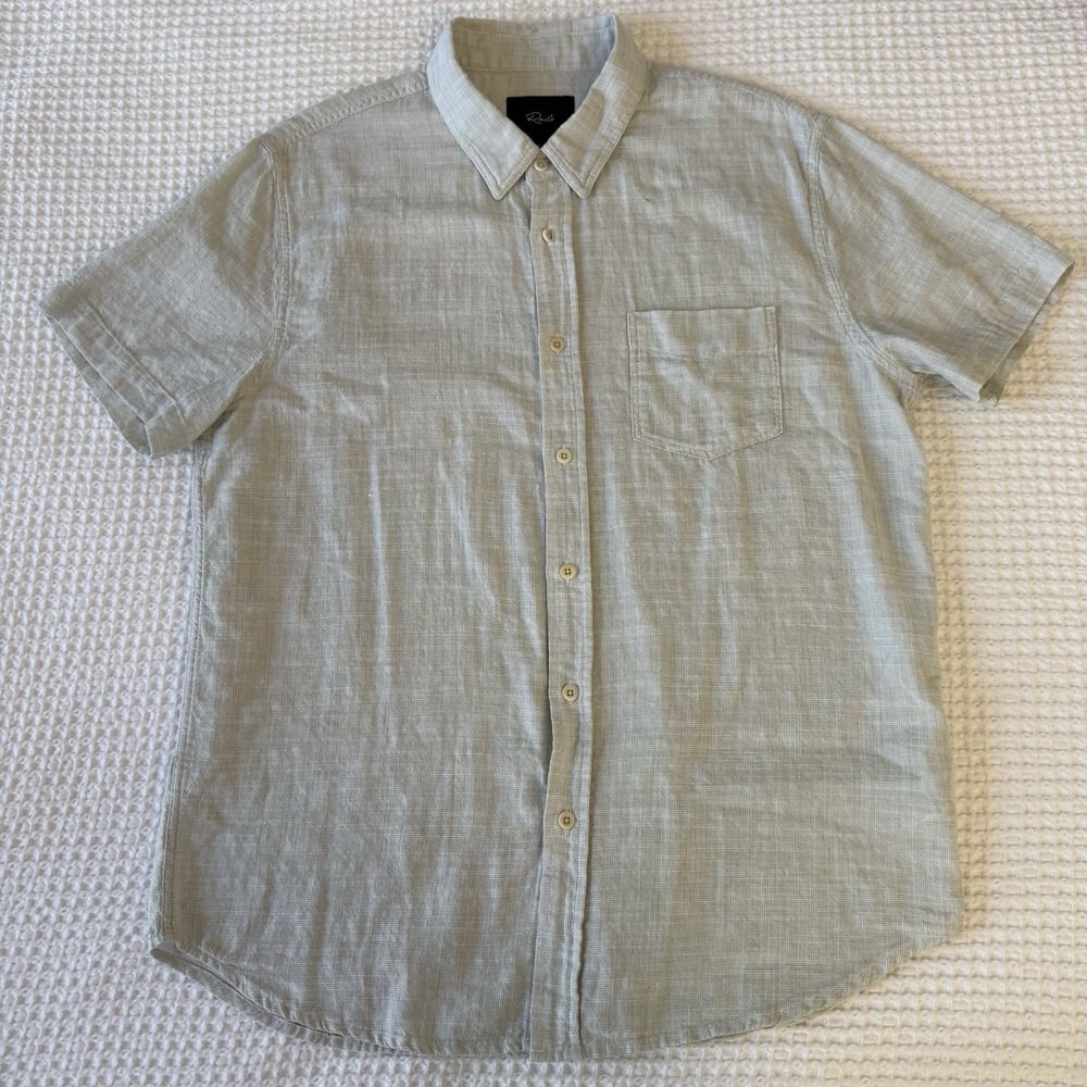 Rails Fairfax Shirt Short Sleeve Button Up Men's Large Sage Cotton Pocket